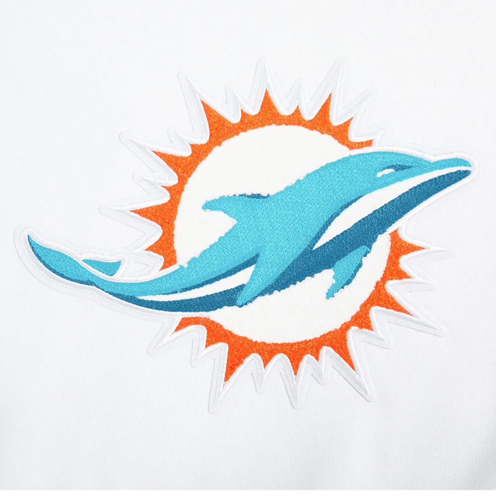 NFL MIAMI DOLPHINS MASHUP WOMEN'S RIB CREWNECK (WHITE/BLACK) - Image 6