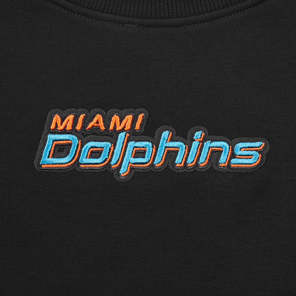 NFL MIAMI DOLPHINS WINGSPAN WOMEN'S FLC CREWNECK (BLACK) - Image 10