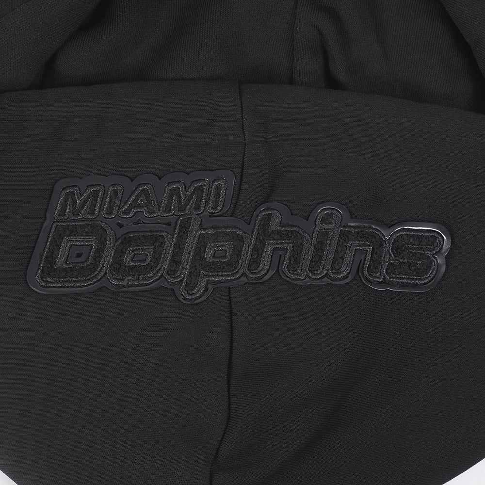NFL MIAMI DOLPHINS TRIPLE BLACK WOMEN'S FLEECE PULLOVER HOODIE (TRIPLE BLACK) - Image 13