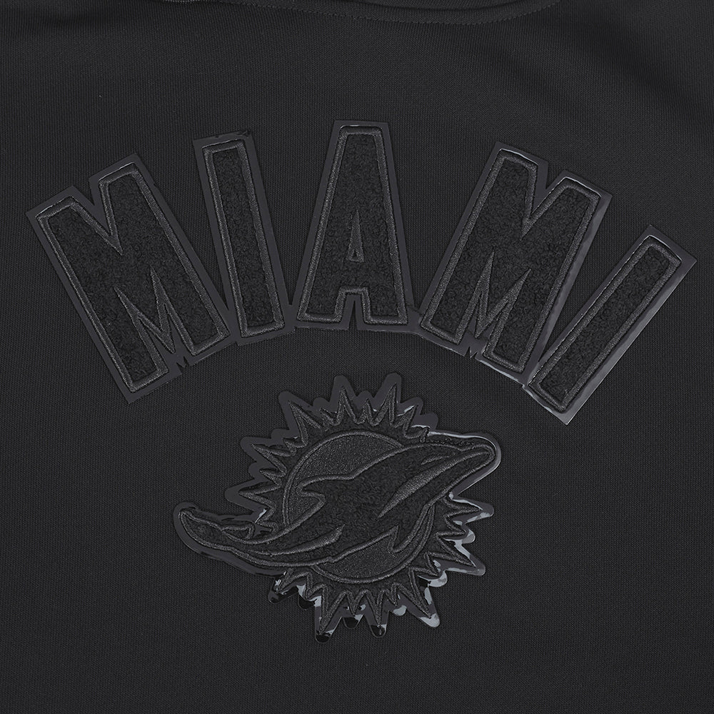 NFL MIAMI DOLPHINS TRIPLE BLACK WOMEN'S FLEECE PULLOVER HOODIE (TRIPLE BLACK) - Image 14