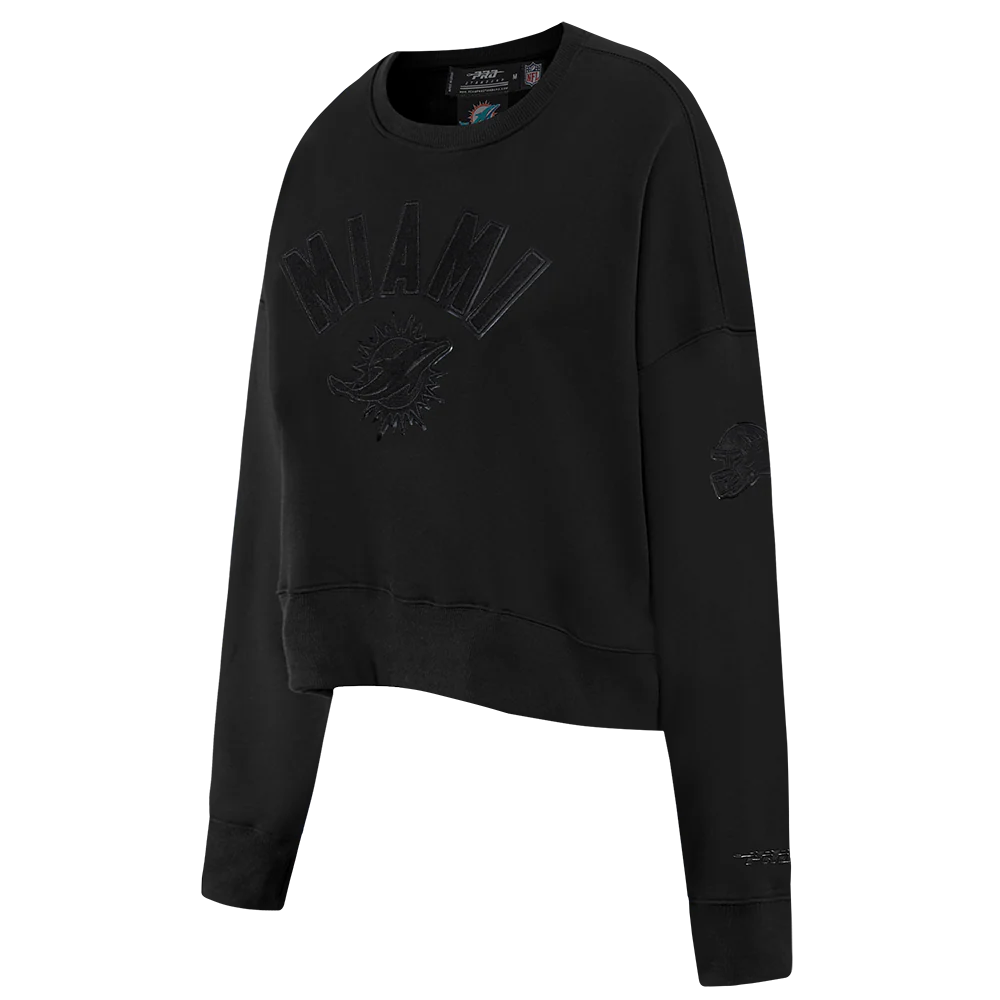NFL MIAMI DOLPHINS TRIPLE BLACK WOMEN'S FLC CREWNECK (TRIPLE BLACK WOMEN'S) - Image 12
