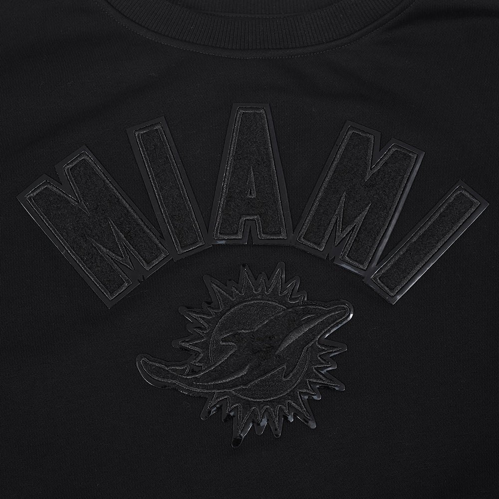 NFL MIAMI DOLPHINS TRIPLE BLACK WOMEN'S FLC CREWNECK (TRIPLE BLACK WOMEN'S) - Image 16