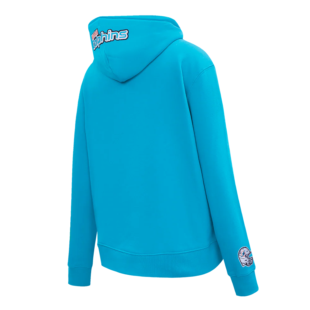NFL MIAMI DOLPHINS CLASSIC WOMEN'S FLEECE PULLOVER HOODIE (TEAL) - Image 4
