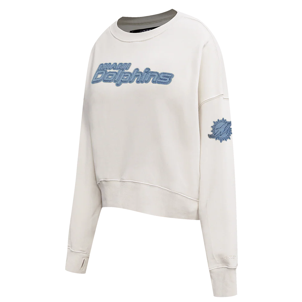 NFL MIAMI DOLPHINS VARSITY BLUES WOMEN'S CREWNECK (LINEN) - Image 2