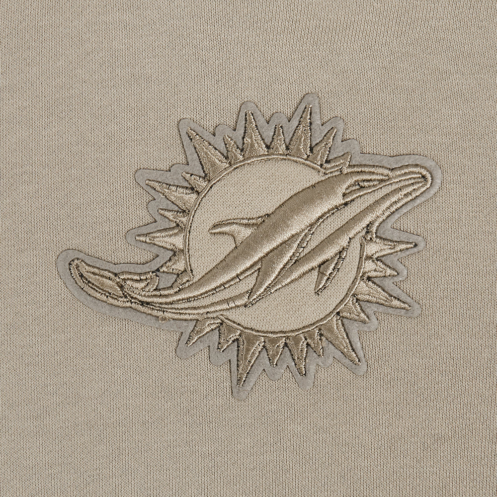 NFL MIAMI DOLPHINS NEUTRAL CROPPED FLEECE PULLOVER HOODIE (TAUPE) - Image 5