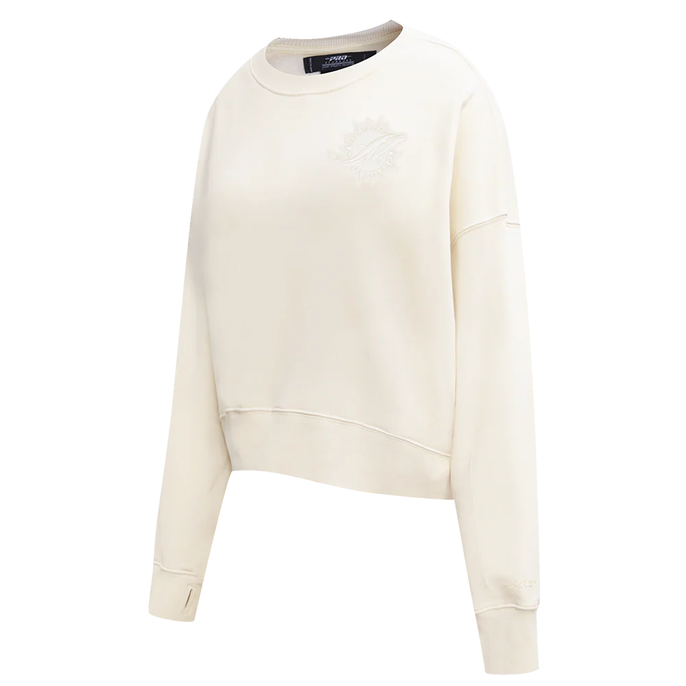 NFL MIAMI DOLPHINS NEUTRAL WOMEN'S CREWNECK (EGGSHELL) - Image 2
