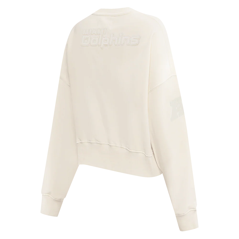 NFL MIAMI DOLPHINS NEUTRAL WOMEN'S CREWNECK (EGGSHELL) - Image 4