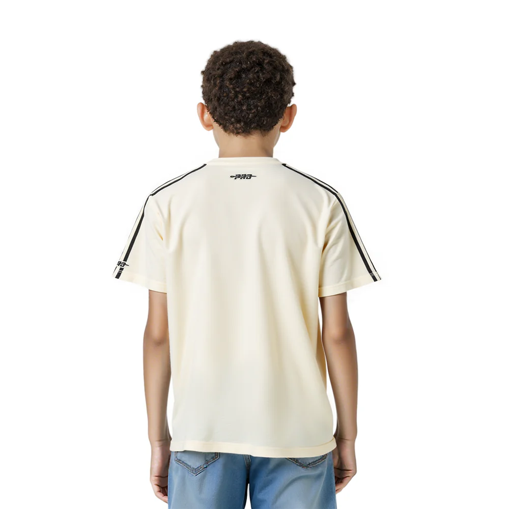 NFL MIAMI DOLPHINS RETRO CLASSIC LITTLE BOY'S SS STRIPED RIB TEE (EGGSHELL/ BLACK) - Image 2
