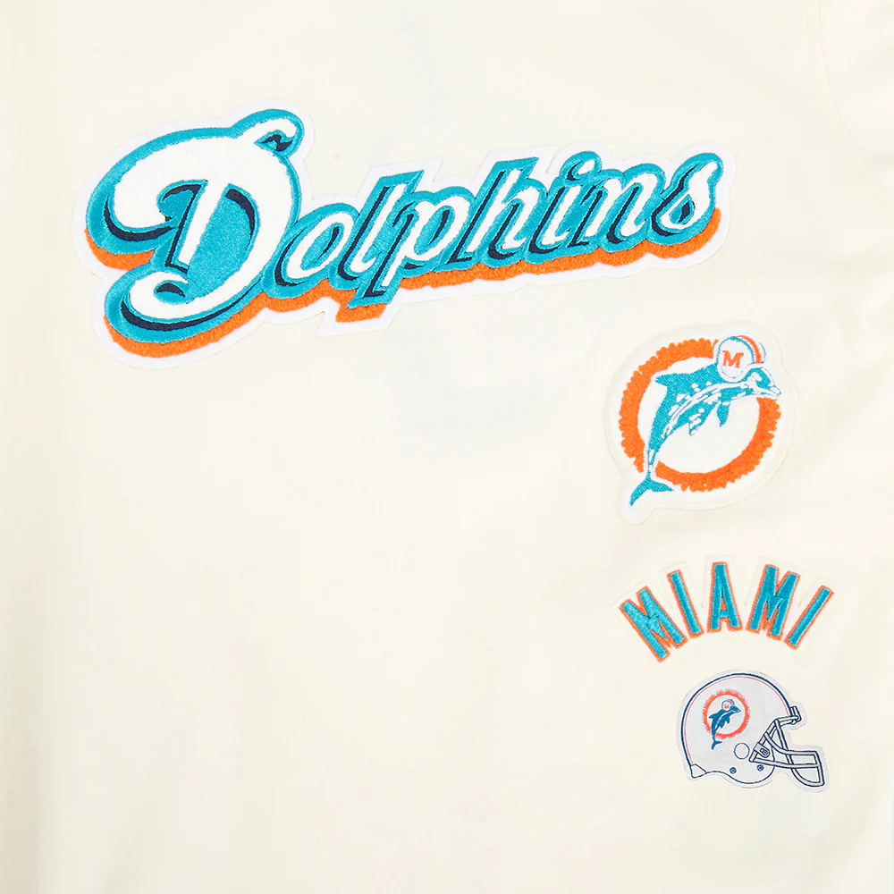 NFL MIAMI DOLPHINS RETRO CLASSIC LITTLE BOY'S SS STRIPED RIB TEE (EGGSHELL/ BLACK) - Image 5