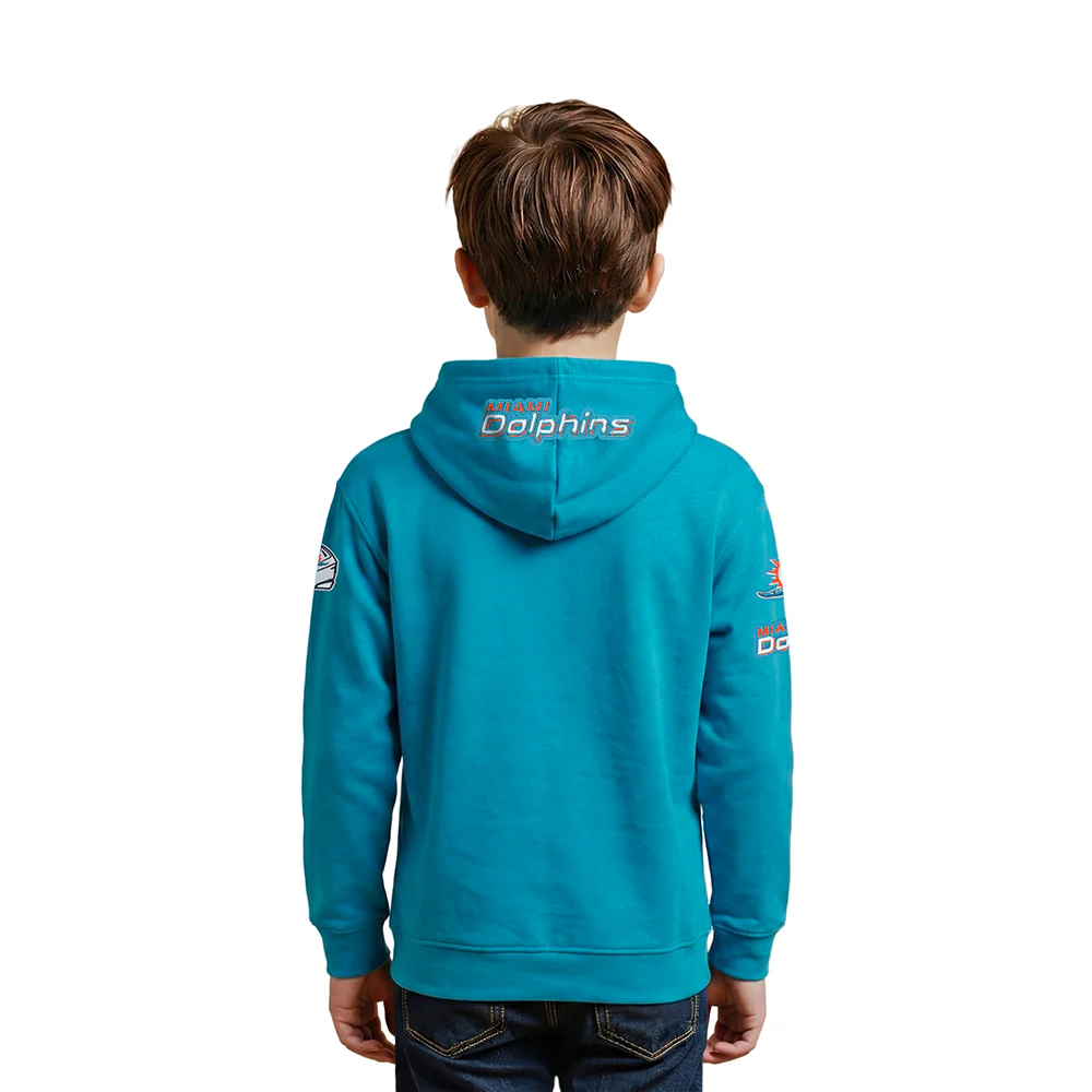 NFL MIAMI DOLPHINS CLASSIC LITTLE BOY'S FLC FZ HOODIE (TEAL) - Image 2