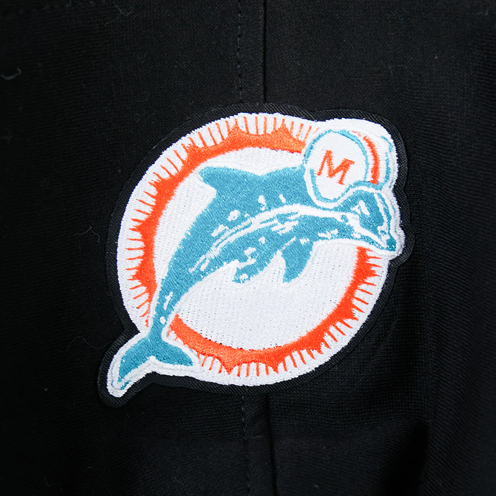 NFL MIAMI DOLPHINS RETRO CLASSIC LITTLE BOYS RIB FLEECE PULLOVER HOODIE (BLACK) - Image 9