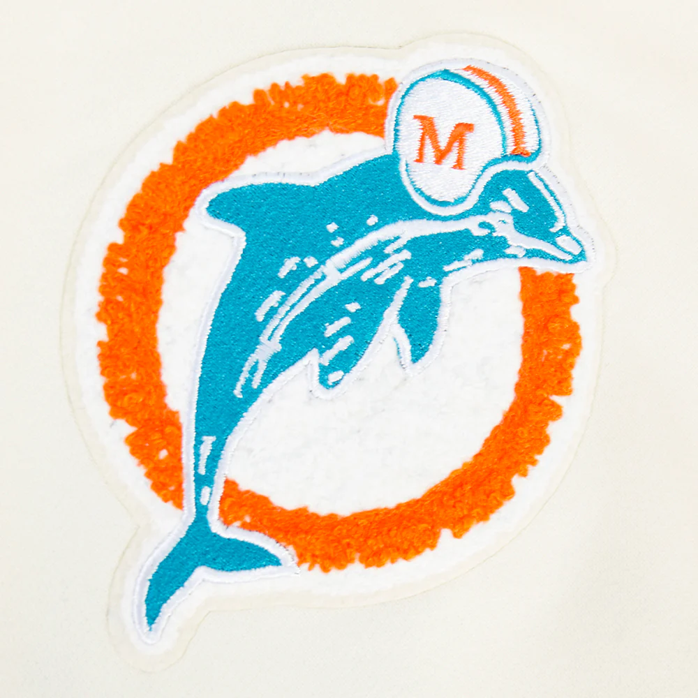 NFL MIAMI DOLPHINS RETRO CLASSIC LITTLE BOY'S RIB FLC PO HOODIE (EGGSHELL/ BLACK) - Image 13