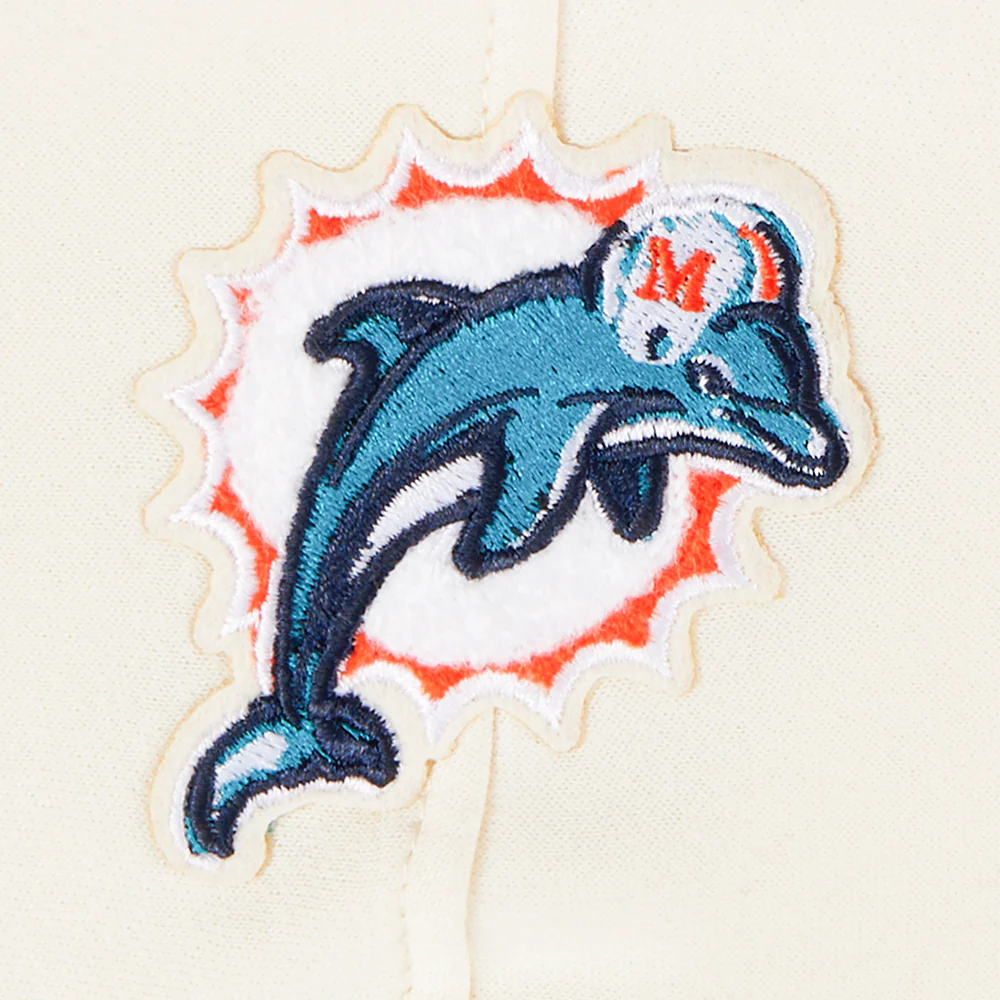 NFL MIAMI DOLPHINS RETRO CLASSIC LITTLE BOY'S RIB FLC PO HOODIE (EGGSHELL/ BLACK) - Image 16
