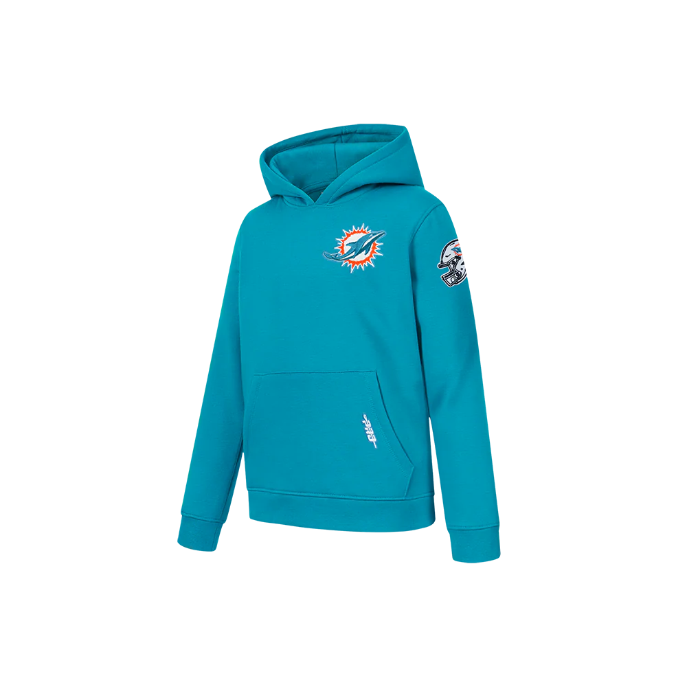 NFL MIAMI DOLPHINS CLASSIC CHENILLE LITTLE BOY'S FLEECE PO HOODIE (TEAL) - Image 3