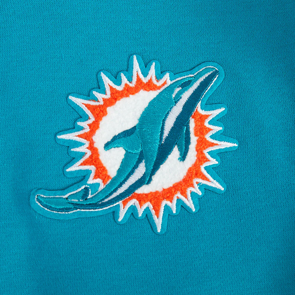 NFL MIAMI DOLPHINS CLASSIC CHENILLE LITTLE BOY'S FLEECE PO HOODIE (TEAL) - Image 6