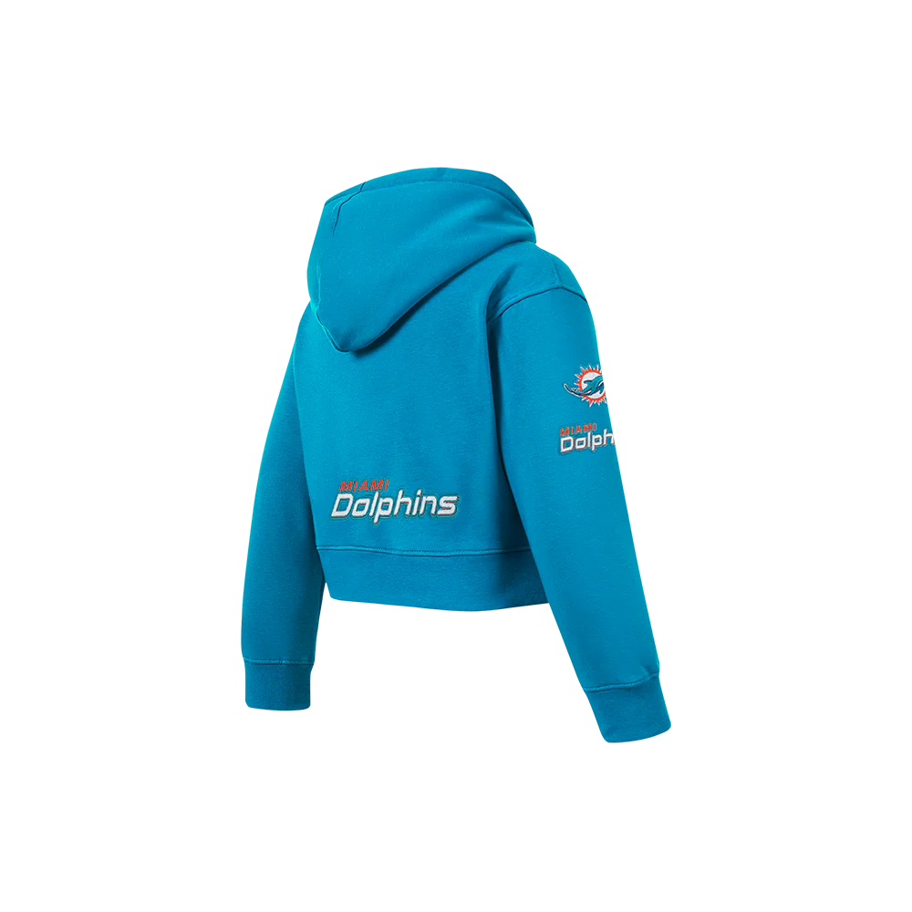 NFL MIAMI DOLPHINS CLASSIC LITTLE GIRL'S FLEECE FULL ZIP HOODIE (TEAL) - Image 4