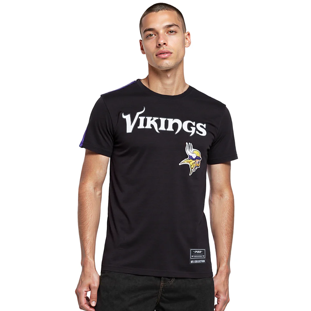 NFL MINNESOTA VIKINGS CLASSIC MESH MEN'S SJ STRIPED TEE (BLACK/PURPLE)