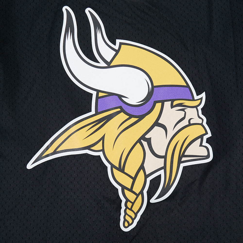NFL MINNESOTA VIKINGS SCRIPT TAIL MEN'S MESH BUTTON DOWN SHIRT (BLACK) - Image 8