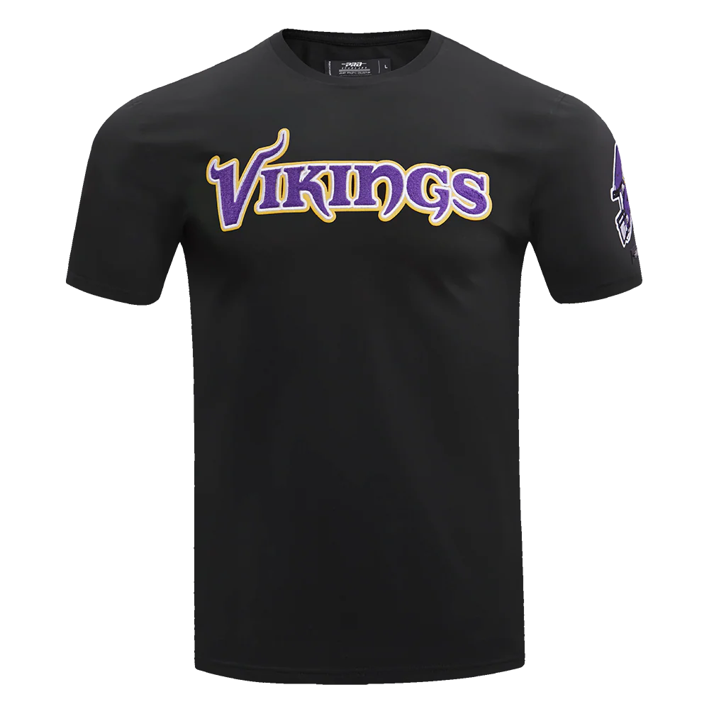 NFL MINNESOTA VIKINGS CLASSIC CHENILLE MEN'S   TEE (BLACK)