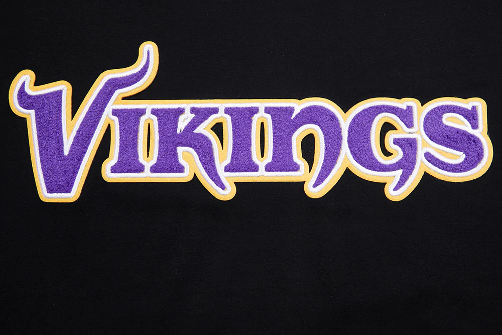 NFL MINNESOTA VIKINGS CLASSIC CHENILLE MEN'S   TEE (BLACK) - Image 5