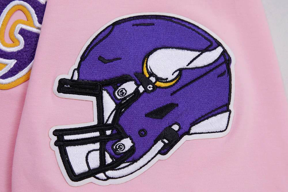 NFL MINNESOTA VIKINGS CLASSIC CHENILLE SINGLE JERSEY TEE (PINK) - Image 7