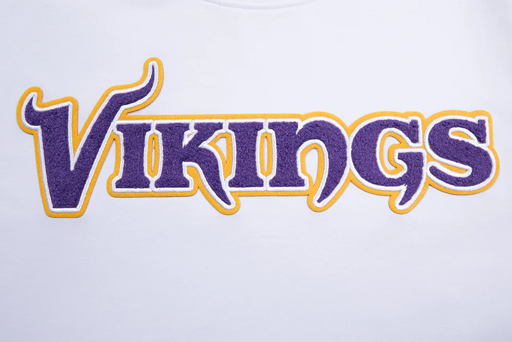 NFL MINNESOTA VIKINGS CLASSIC CHENILLE SINGLE JERSEY TEE (WHITE) - Image 5