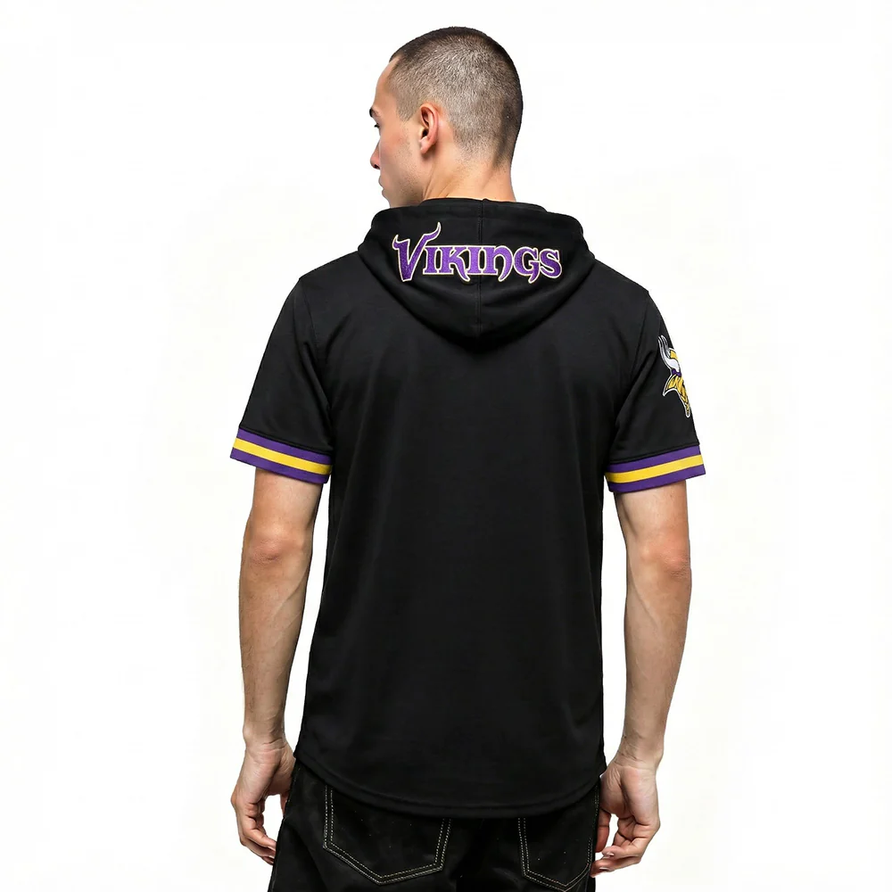 NFL MINNESOTA VIKINGS JUSTIN JEFFERSON #18 CLASSIC PNN MEN'S SS PO H (BLACK/PURPLE) - Image 2