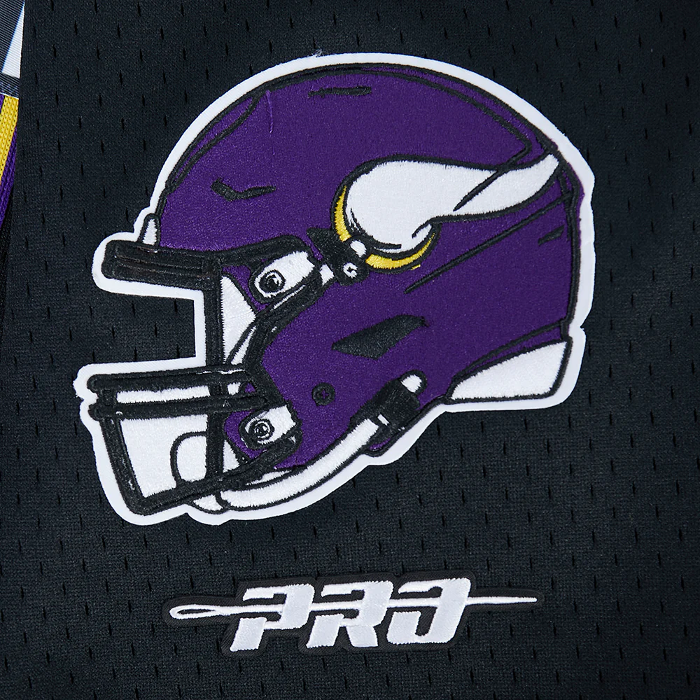 NFL MINNESOTA VIKINGS JJ MCCARTHY #9 CLASSIC MESH PNN MEN'S MESH BUTTON DOWN SHIRT (BLACK/PURPLE) - Image 8