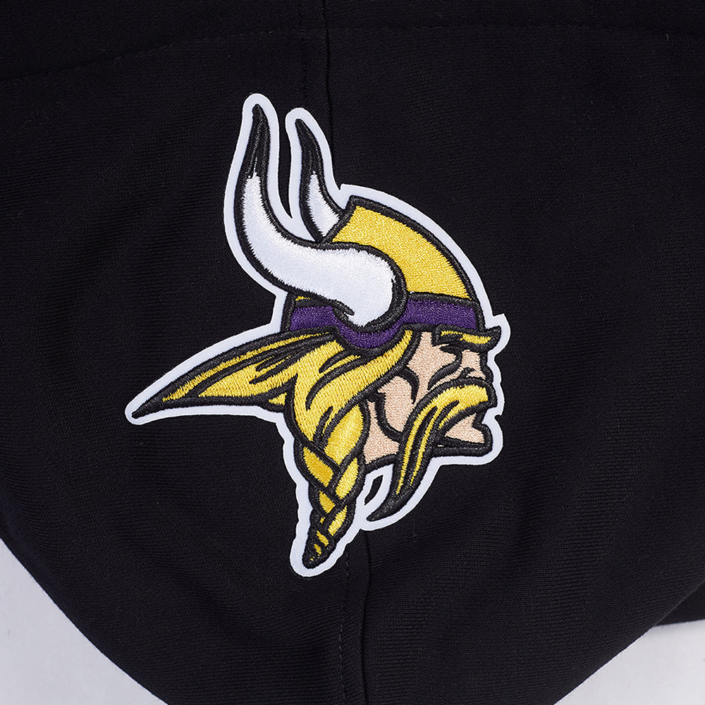 NFL MINNESOTA VIKINGS SCRIPT TAIL MEN'S RIB FLC PO HOODIE (BLACK) - Image 9