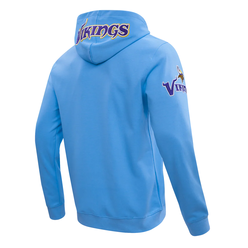 NFL MINNESOTA VIKINGS CLASSIC CHENILLE DOUBLE KNIT PULLOVER HOODIE (UNIVERSITY BLUE) - Image 3