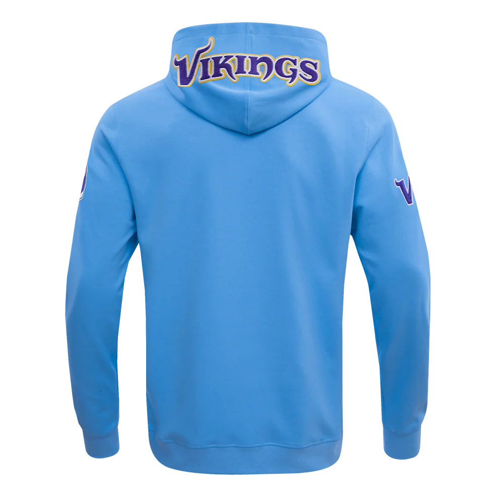 NFL MINNESOTA VIKINGS CLASSIC CHENILLE DOUBLE KNIT PULLOVER HOODIE (UNIVERSITY BLUE) - Image 4