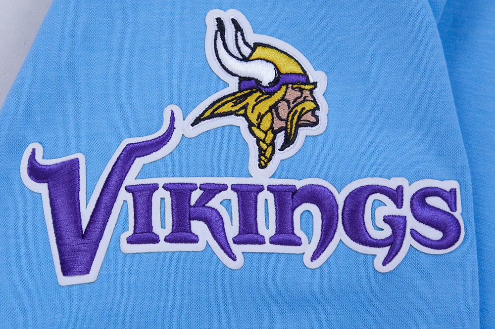 NFL MINNESOTA VIKINGS CLASSIC CHENILLE DOUBLE KNIT PULLOVER HOODIE (UNIVERSITY BLUE) - Image 5