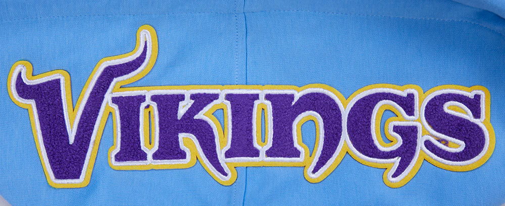 NFL MINNESOTA VIKINGS CLASSIC CHENILLE DOUBLE KNIT PULLOVER HOODIE (UNIVERSITY BLUE) - Image 8