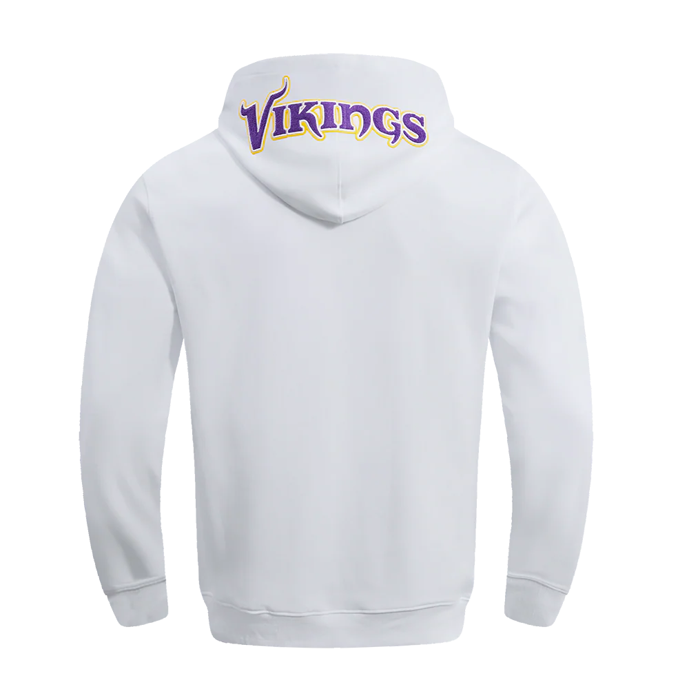 NFL MINNESOTA VIKINGS CLASSIC CHENILLE DOUBLE KNIT PULLOVER HOODIE (WHITE) - Image 4
