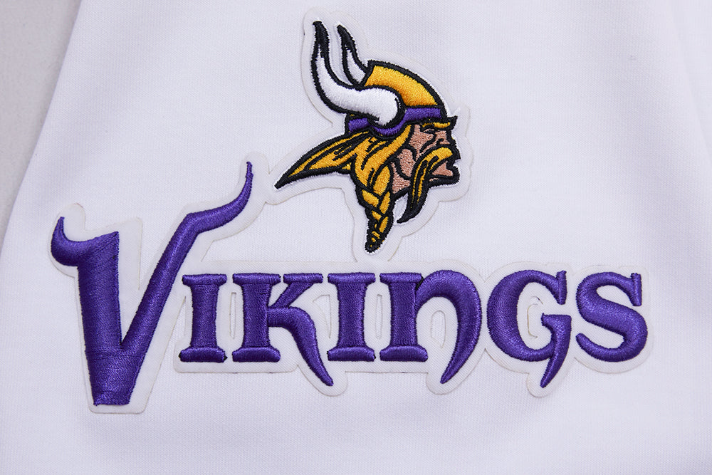 NFL MINNESOTA VIKINGS CLASSIC CHENILLE DOUBLE KNIT PULLOVER HOODIE (WHITE) - Image 7