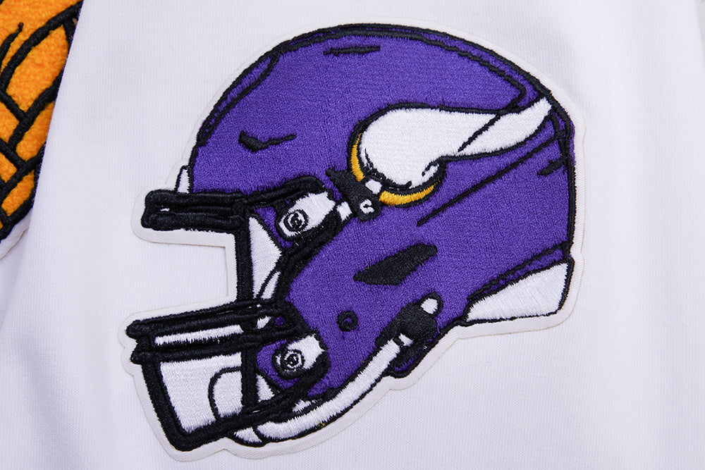NFL MINNESOTA VIKINGS CLASSIC CHENILLE DOUBLE KNIT PULLOVER HOODIE (WHITE) - Image 8