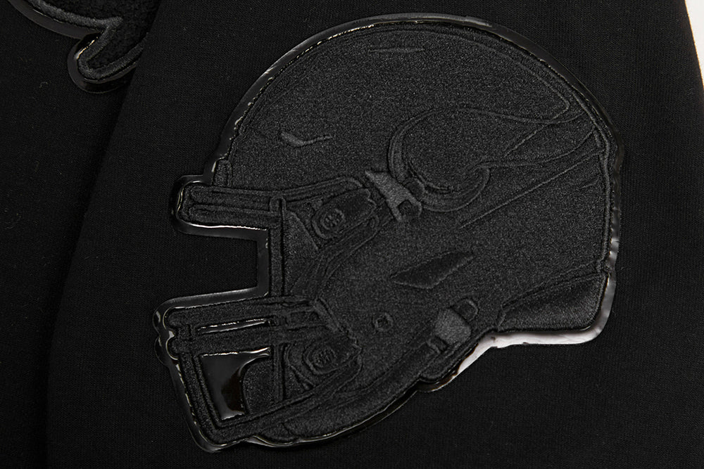 NFL MINNESOTA VIKINGS TRIPLE BLACK MEN'S DOUBLE KNIT PULLOVER HOODIE (TRIPLE BLACK MEN'S) - Image 6