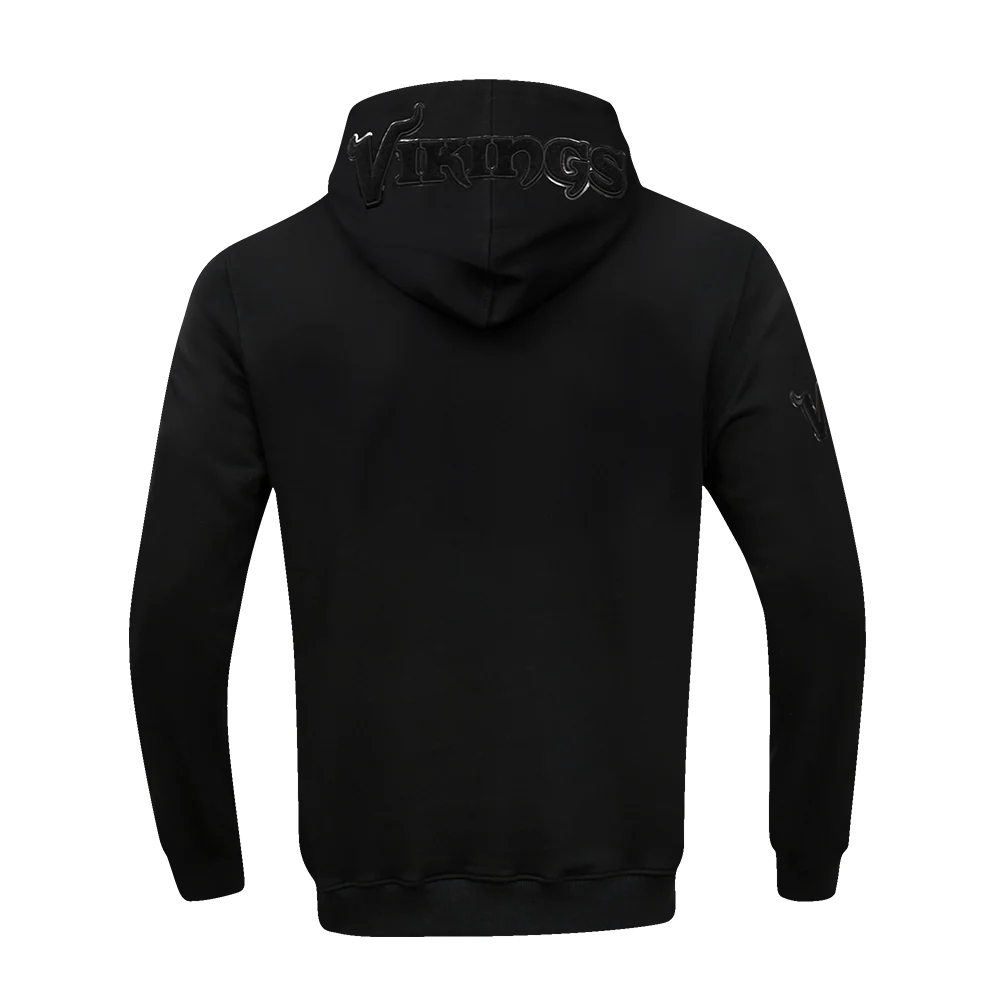 NFL MINNESOTA VIKINGS TRIPLE BLACK MEN'S DK FZ HOODIE (TRIPLE BLACK) - Image 4