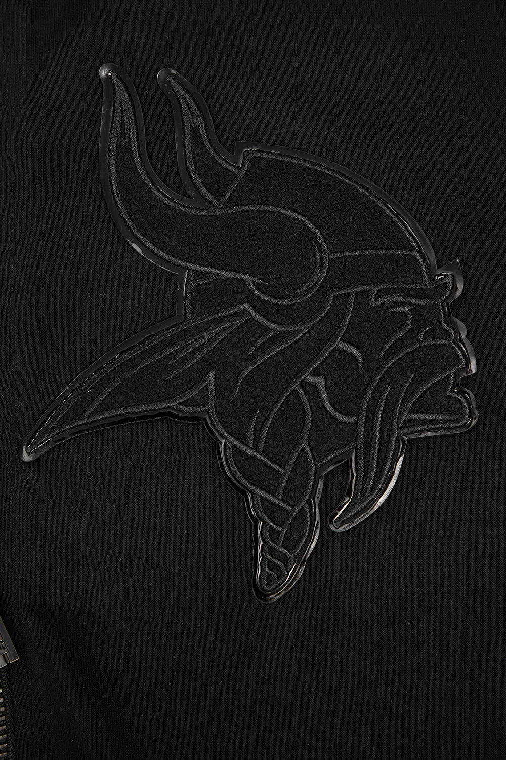 NFL MINNESOTA VIKINGS TRIPLE BLACK MEN'S DK FZ HOODIE (TRIPLE BLACK) - Image 6