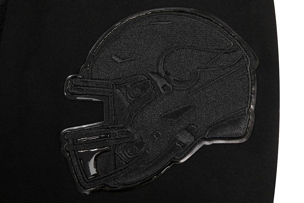 NFL MINNESOTA VIKINGS TRIPLE BLACK MEN'S DK FZ HOODIE (TRIPLE BLACK) - Image 7