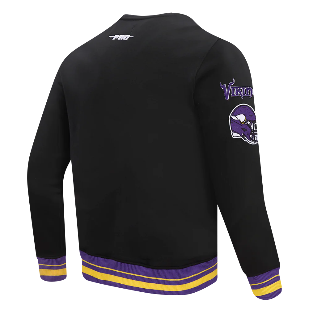 NFL MINNESOTA VIKINGS MASHUP MEN'S RIB CREWNECK (BLACK/PURPLE) - Image 11