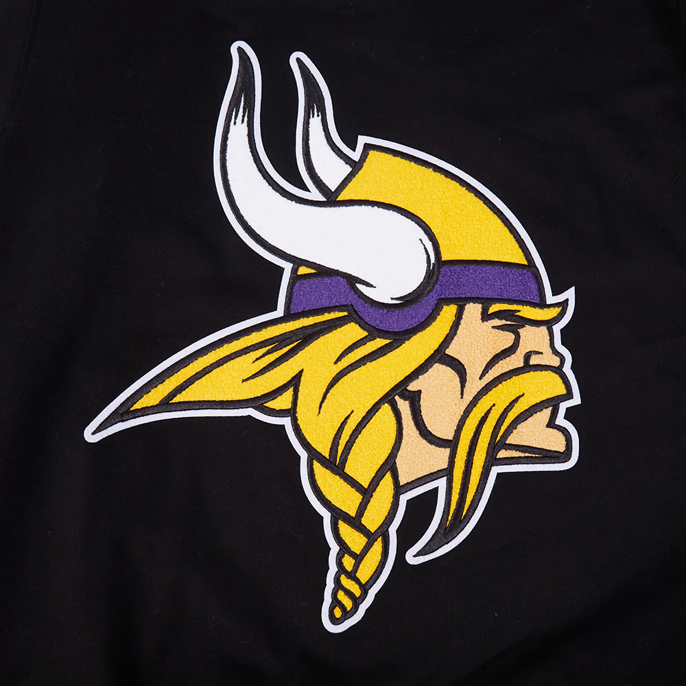 NFL MINNESOTA VIKINGS MASHUP MEN'S RIB CREWNECK (BLACK/PURPLE) - Image 12