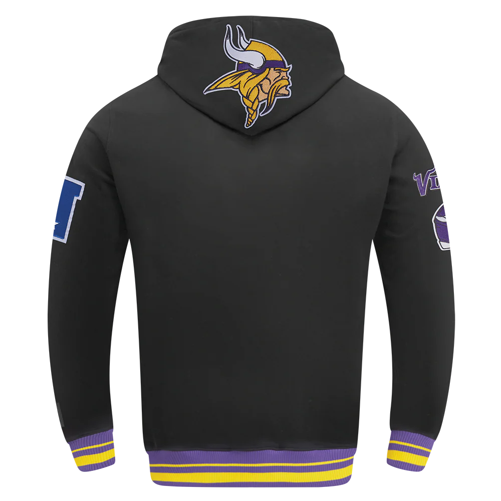 NFL MINNESOTA VIKINGS MASHUP MEN'S RIB PULLOVER HOODIE (BLACK/PURPLE) - Image 3