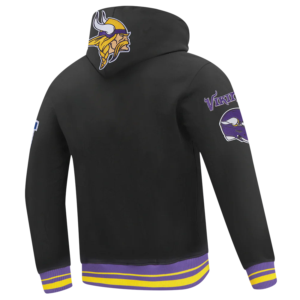 NFL MINNESOTA VIKINGS MASHUP MEN'S RIB PULLOVER HOODIE (BLACK/PURPLE) - Image 4