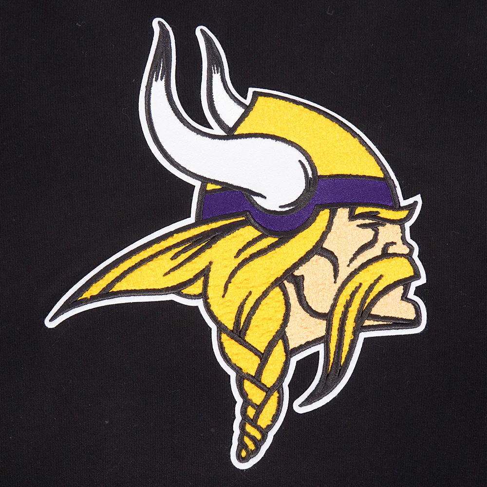 NFL MINNESOTA VIKINGS MASHUP MEN'S RIB PULLOVER HOODIE (BLACK/PURPLE) - Image 5