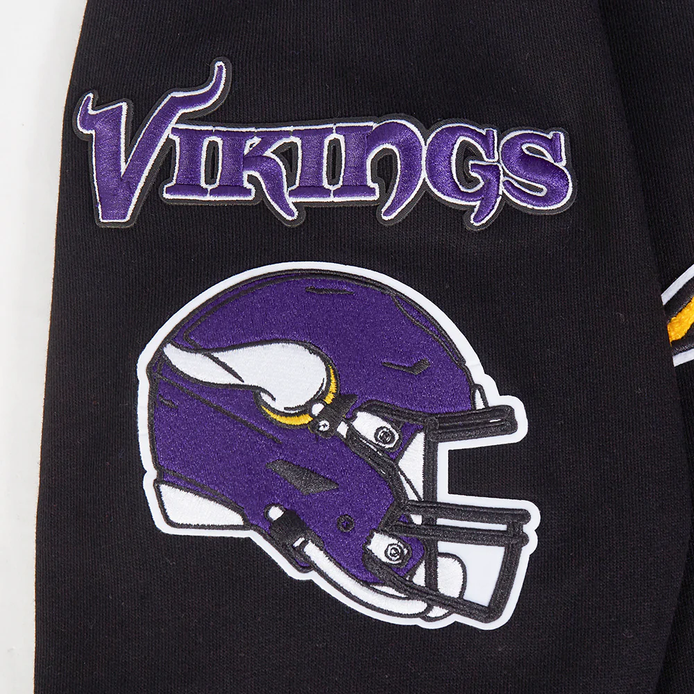 NFL MINNESOTA VIKINGS MASHUP MEN'S RIB PULLOVER HOODIE (BLACK/PURPLE) - Image 6