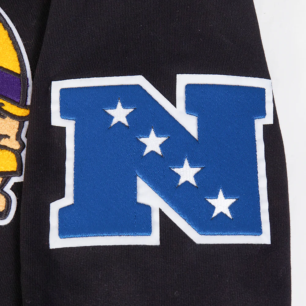 NFL MINNESOTA VIKINGS MASHUP MEN'S RIB PULLOVER HOODIE (BLACK/PURPLE) - Image 7