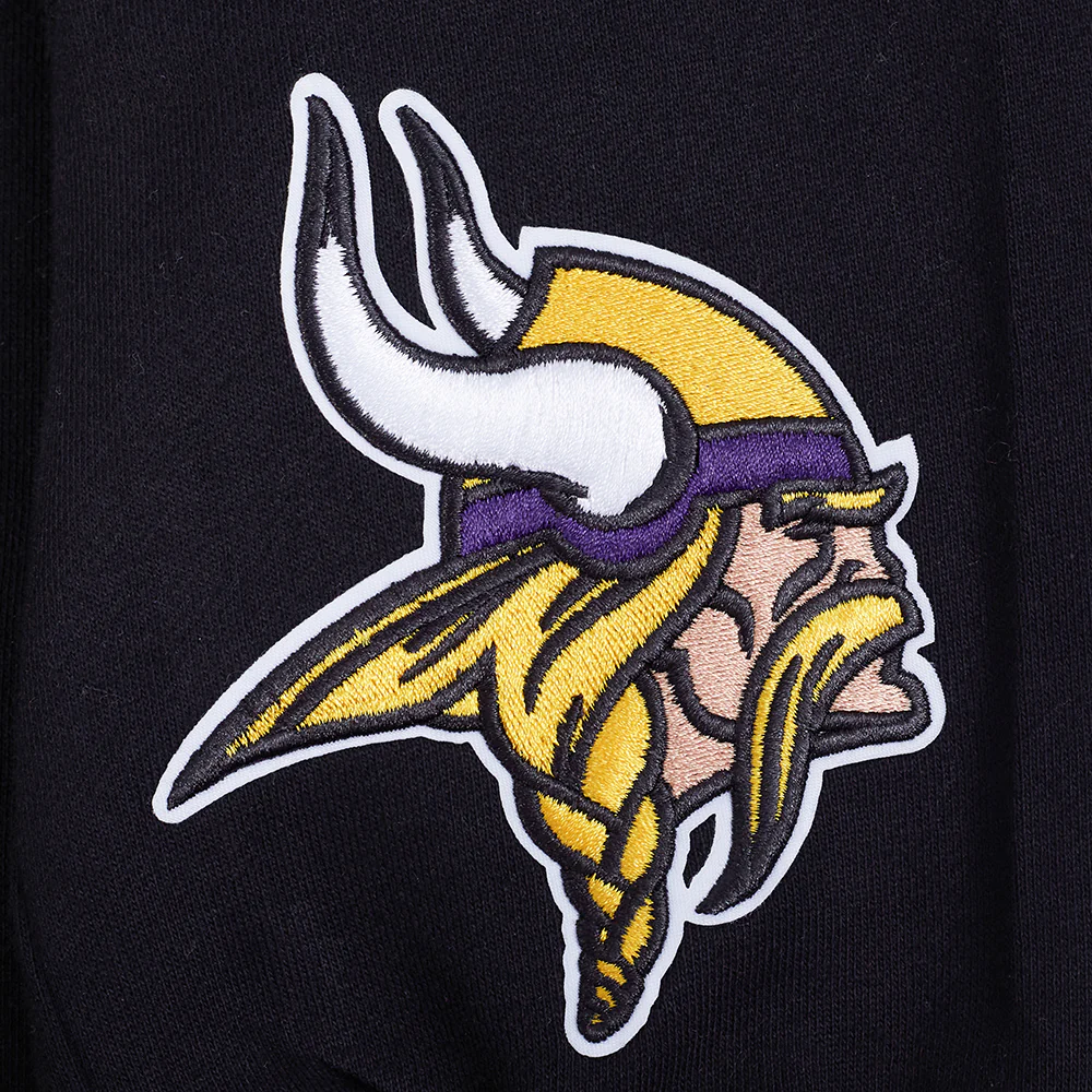 NFL MINNESOTA VIKINGS WINGSPAN MEN'S DROP SHOULDER FLC CREWNECK (BLACK) - Image 13