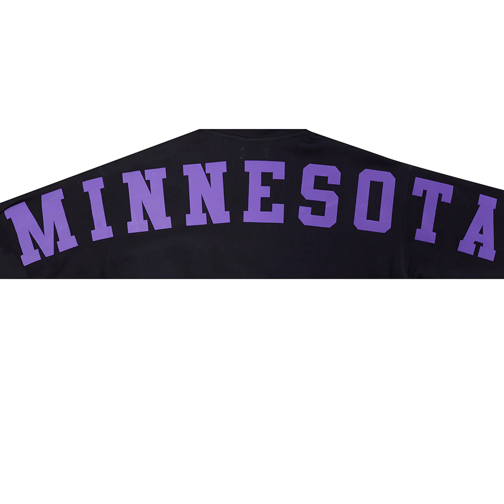 NFL MINNESOTA VIKINGS WINGSPAN MEN'S DROP SHOULDER FLC CREWNECK (BLACK) - Image 5