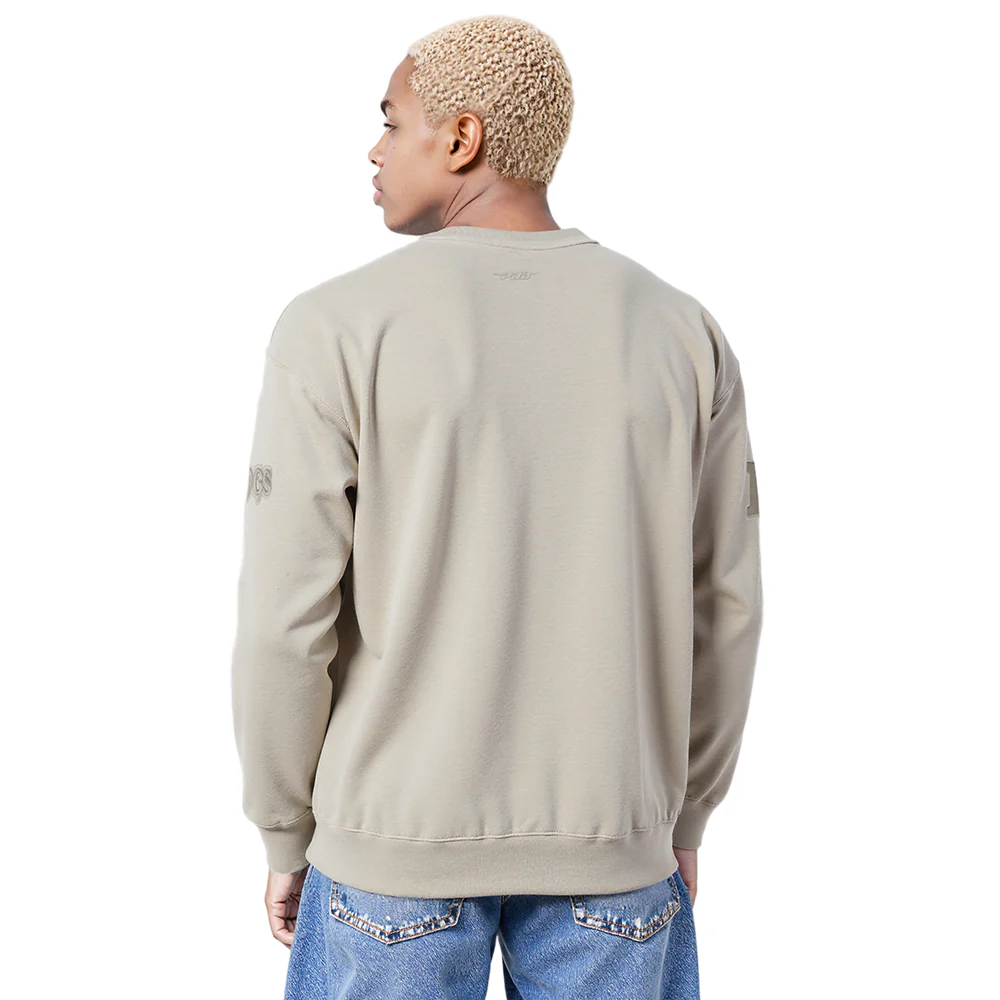 NFL MINNESOTA VIKINGS NEUTRAL MEN'S DROP SHOULDER FLC CREWNECK (TAUPE) - Image 9